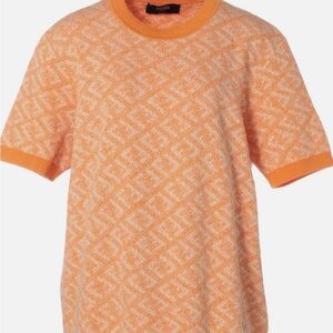 Fendi Orange Patterned Men's Shirt
